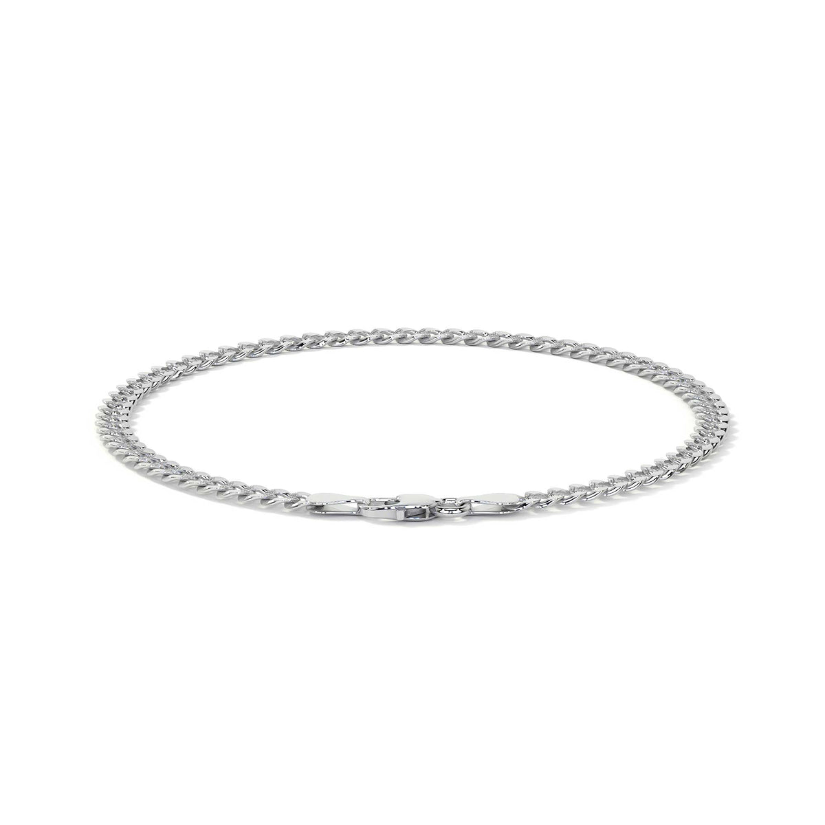Pulsera De Plata 925 Barbarada 18cm Calibre 3.2mm Italiana
