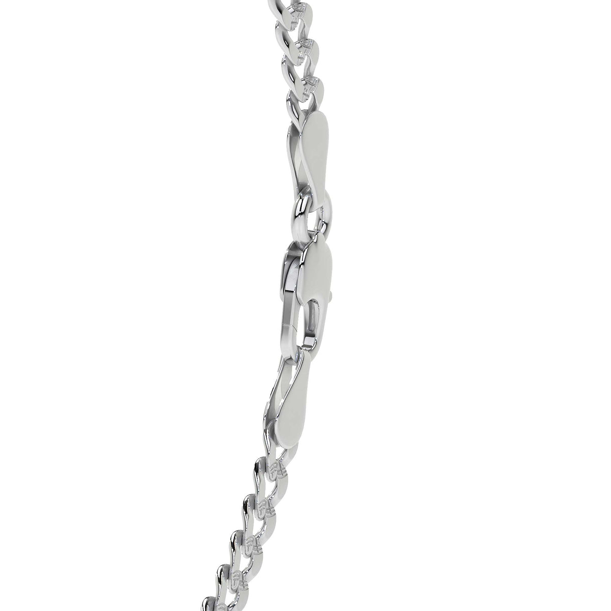 Pulsera De Plata 925 Barbarada 18cm Calibre 3.2mm Italiana