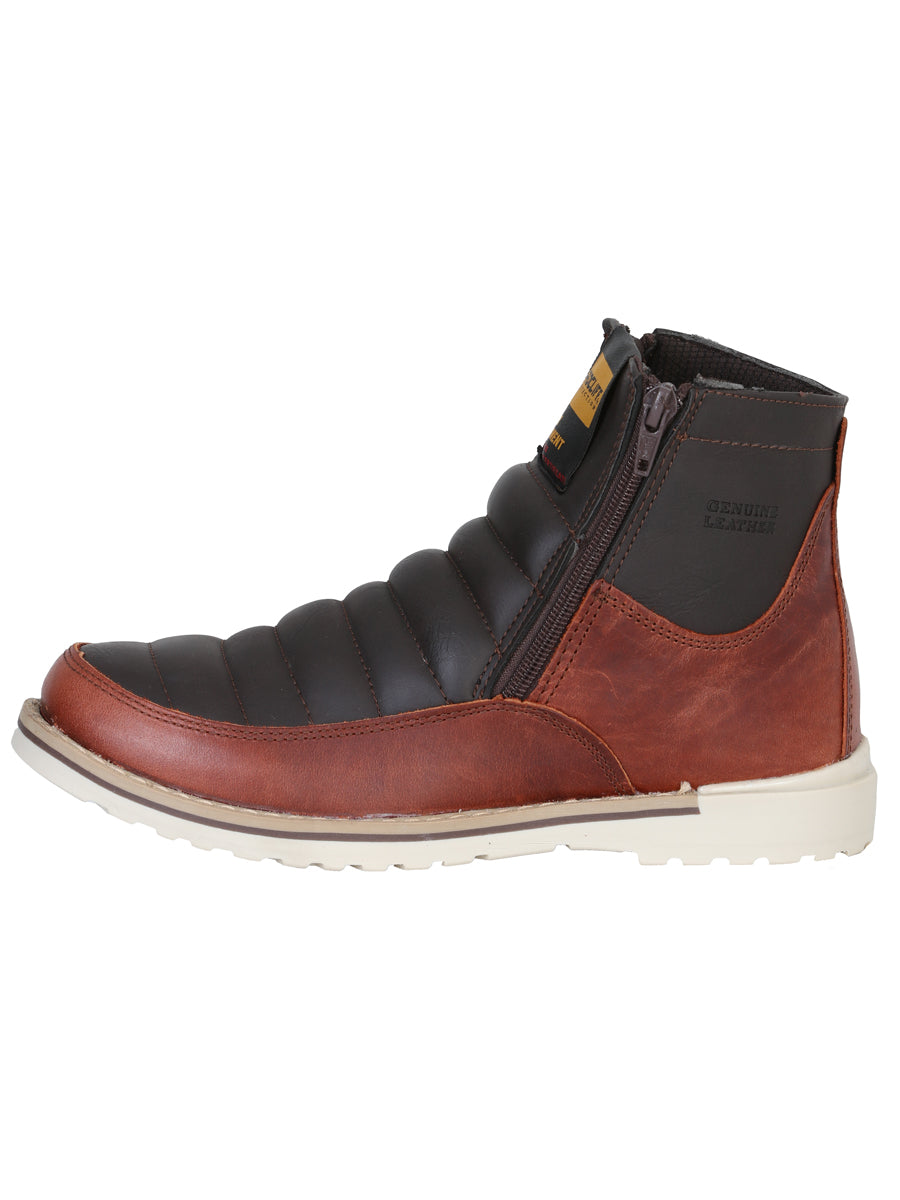 Bota de Mujer El General Trabajo en Piel Color Vino 35205