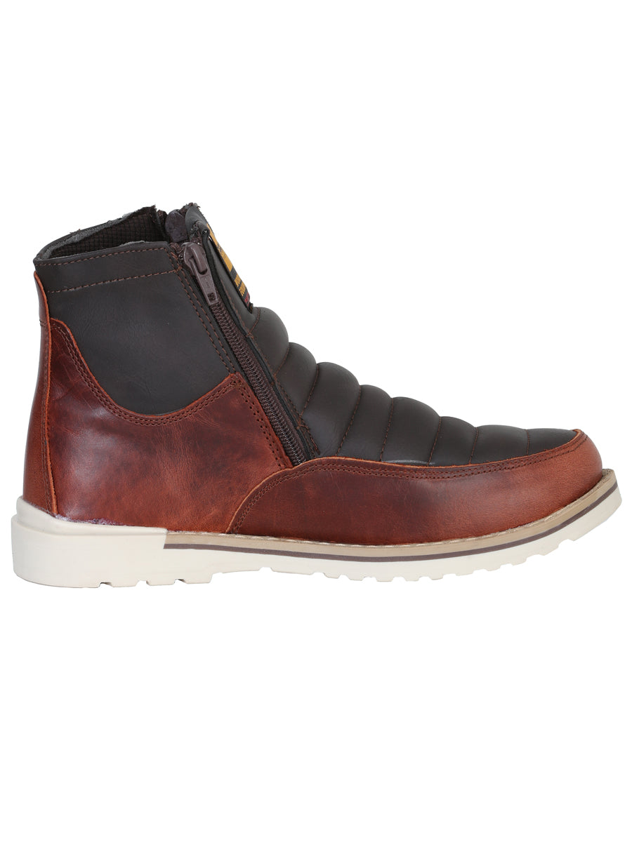 Bota de Mujer El General Trabajo en Piel Color Vino 35205