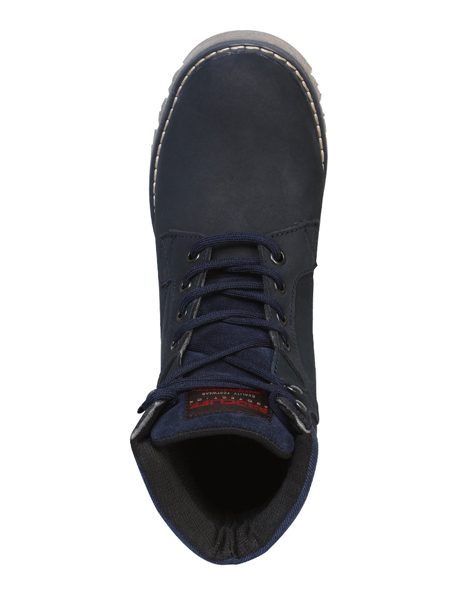 Bota de Mujer El General Trabajo en Piel Nobuck Color Azul 35226