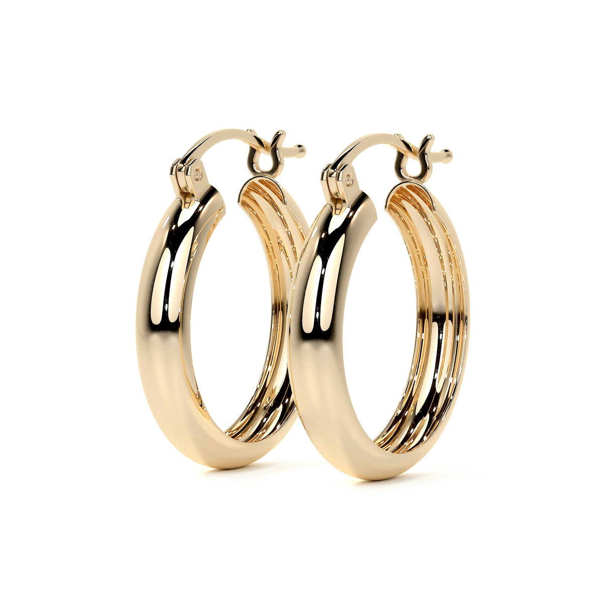 Arracada Bangle De Oro De 14k Lisa De 4mm de Ancho