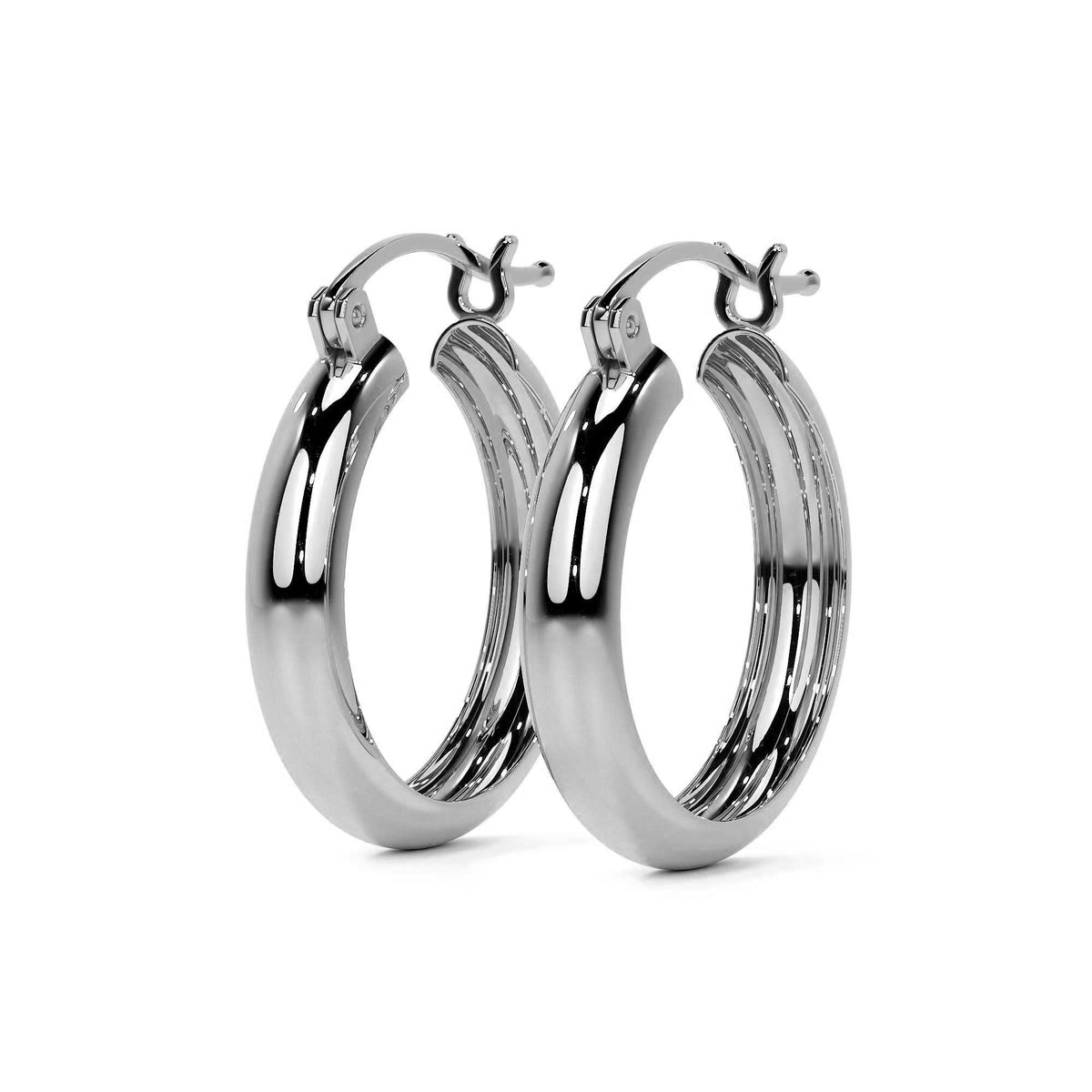 Arracada Bangle Para Mujer De Plata 925 Lisa 4 mm de Ancho