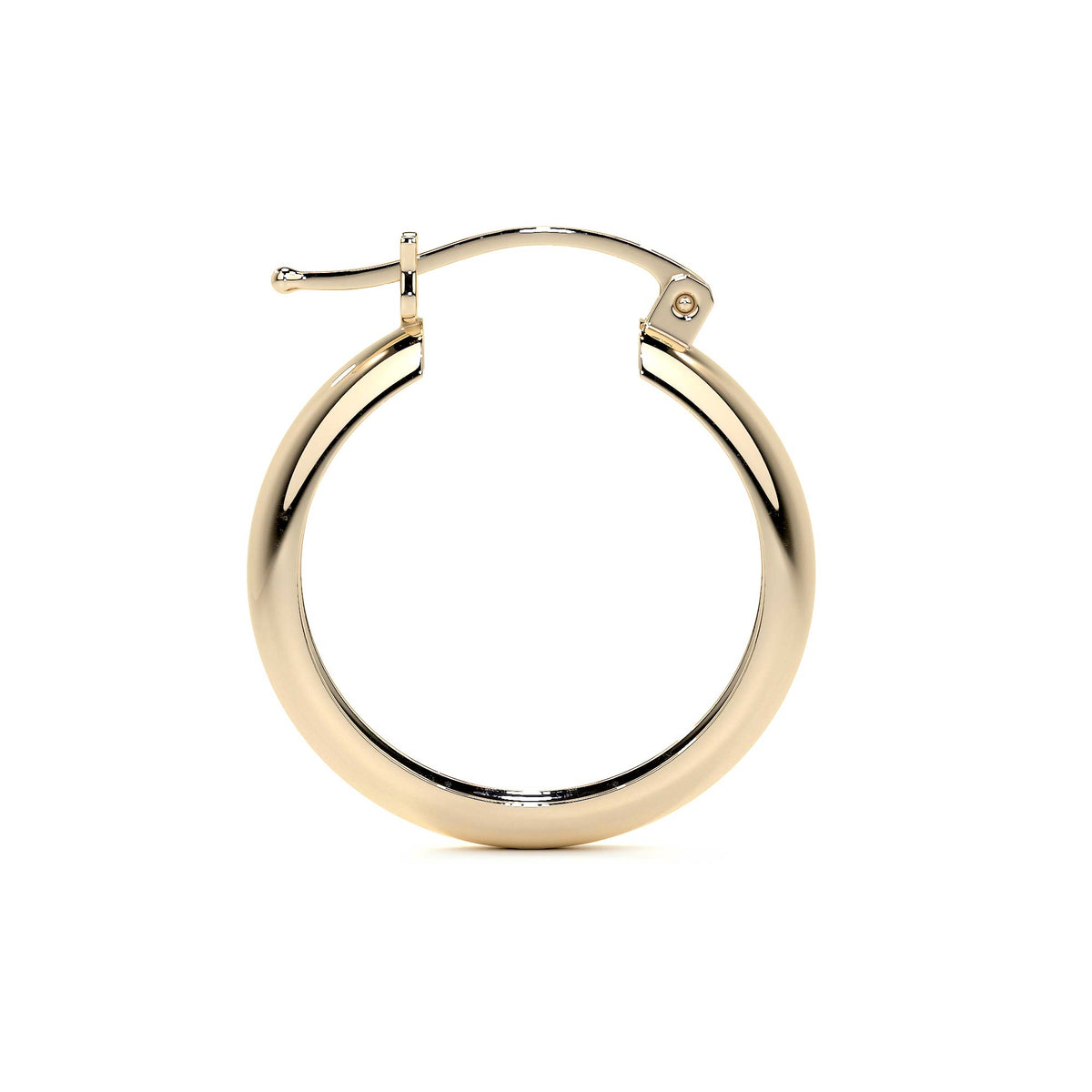 Arracada Bangle De Oro De 14k Lisa De 4mm de Ancho