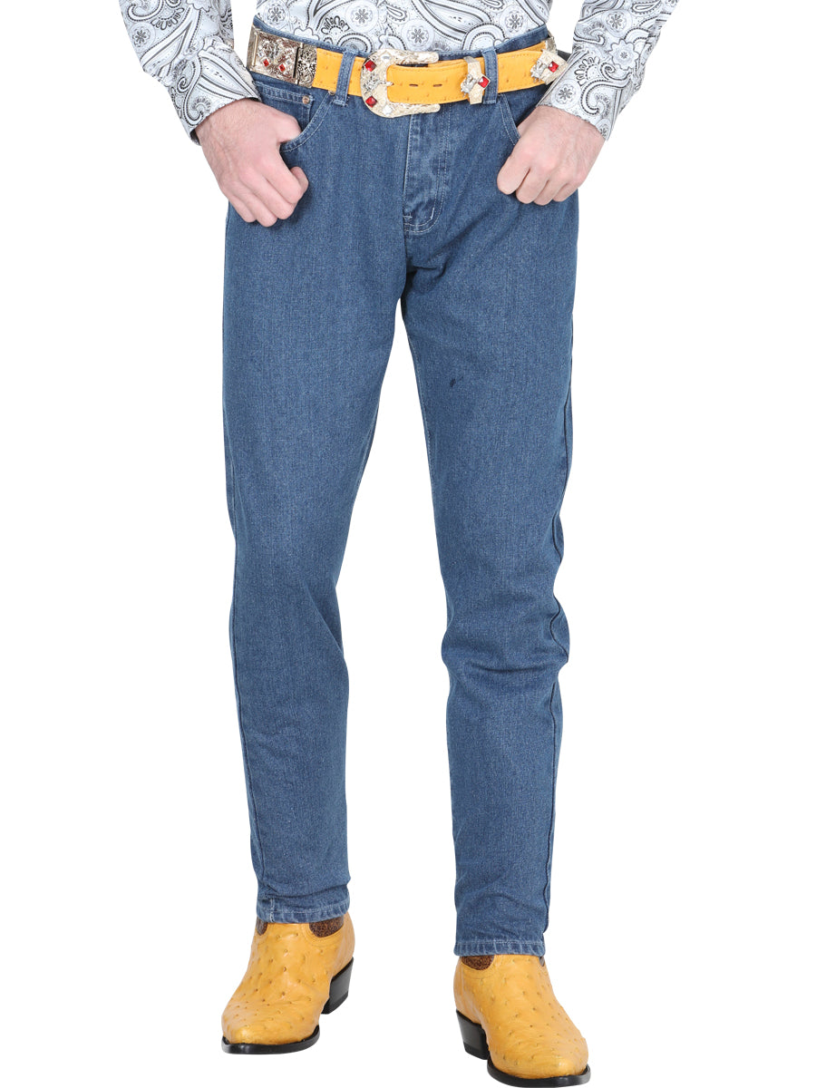 Pantalón de Mezclilla de Hombre El General AM002 en Mezclilla Color Azul Claro 41331