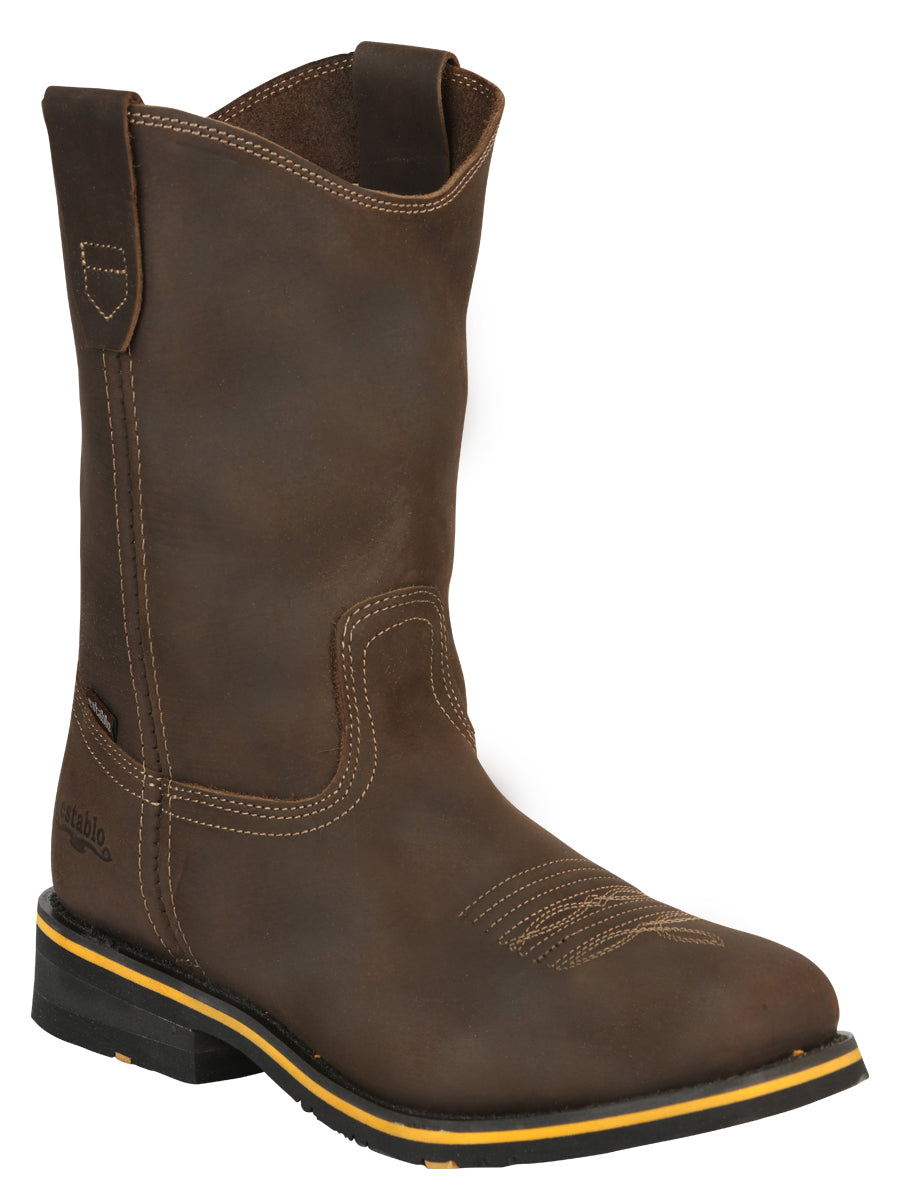 Botín Vaquero de Hombre El General Rodeo Trabajo en Piel Crazy Color Tan 41544