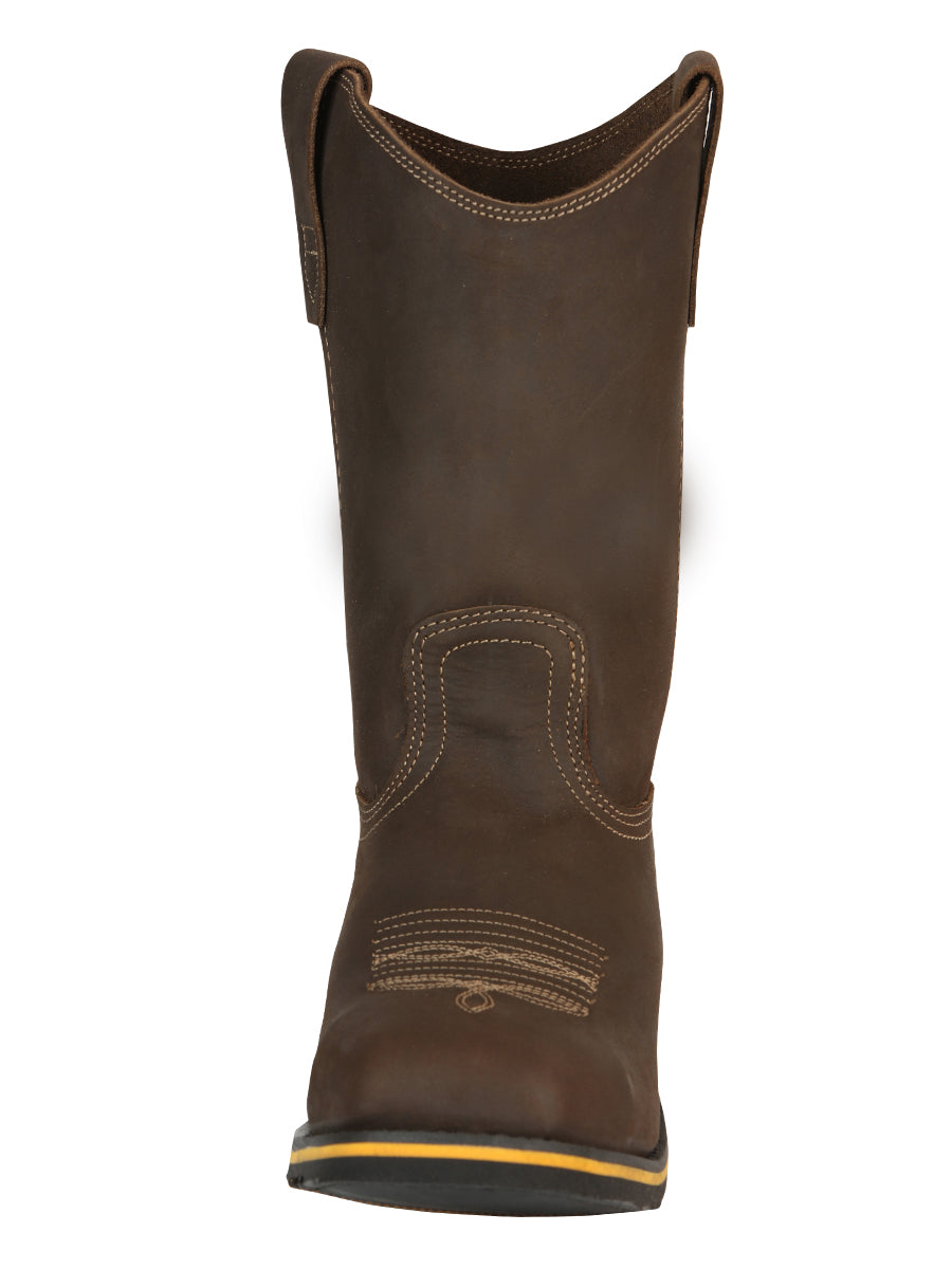 Botín Vaquero de Hombre El General Rodeo Trabajo en Piel Crazy Color Tan 41544
