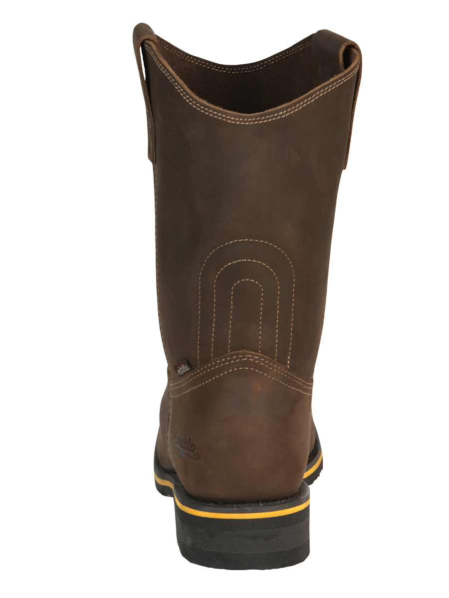 Botín Vaquero de Hombre El General Rodeo Trabajo en Piel Crazy Color Tan 41544