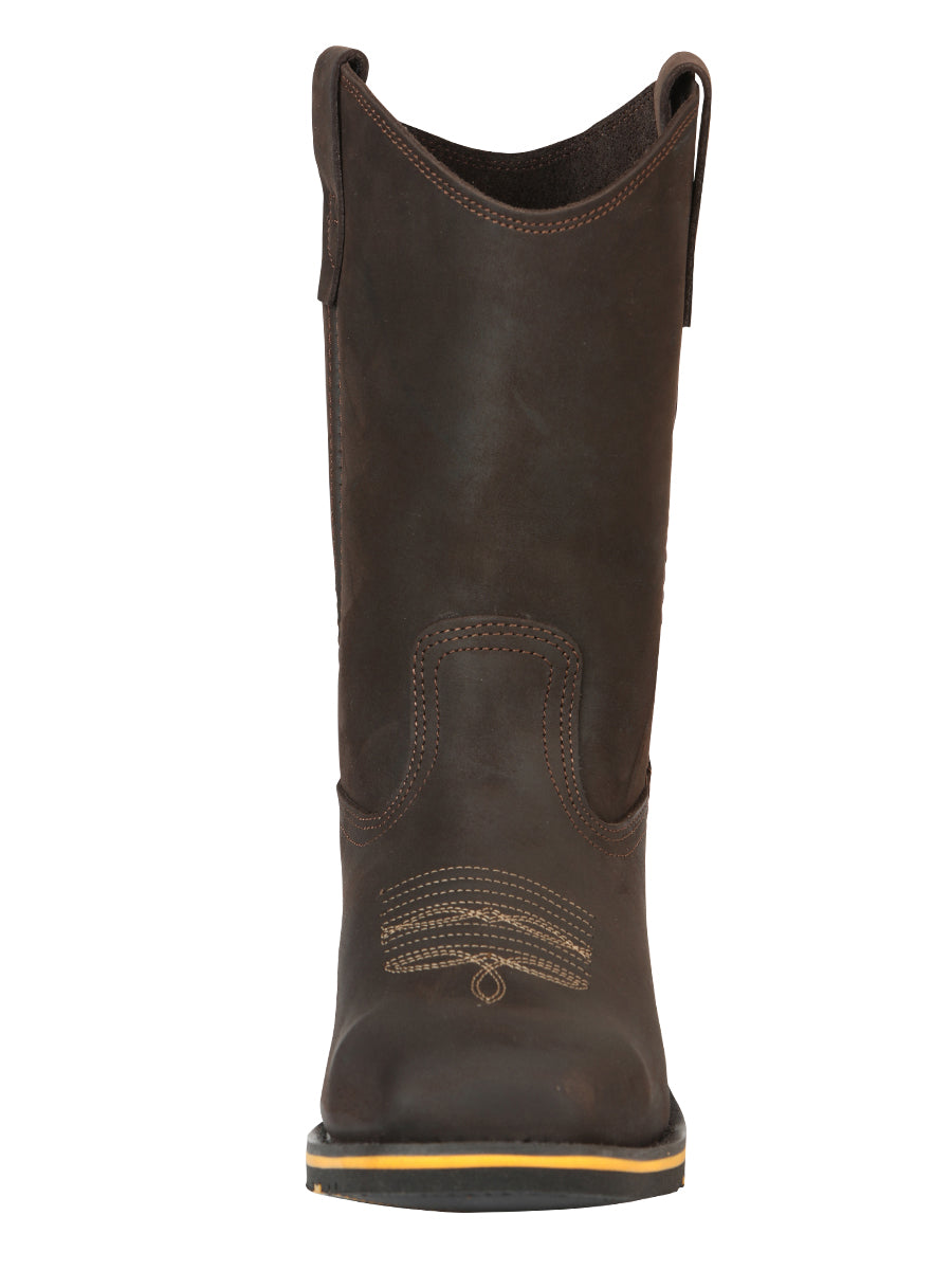 Botín Vaquero de Hombre El General Rodeo Trabajo en Piel Crazy Color Chocolate 41545