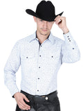 Camisa Vaquera de Hombre El Señor de los Cielos MCZ-31 Manga Larga Casual en 100% Poliéster Color Blanco 41762
