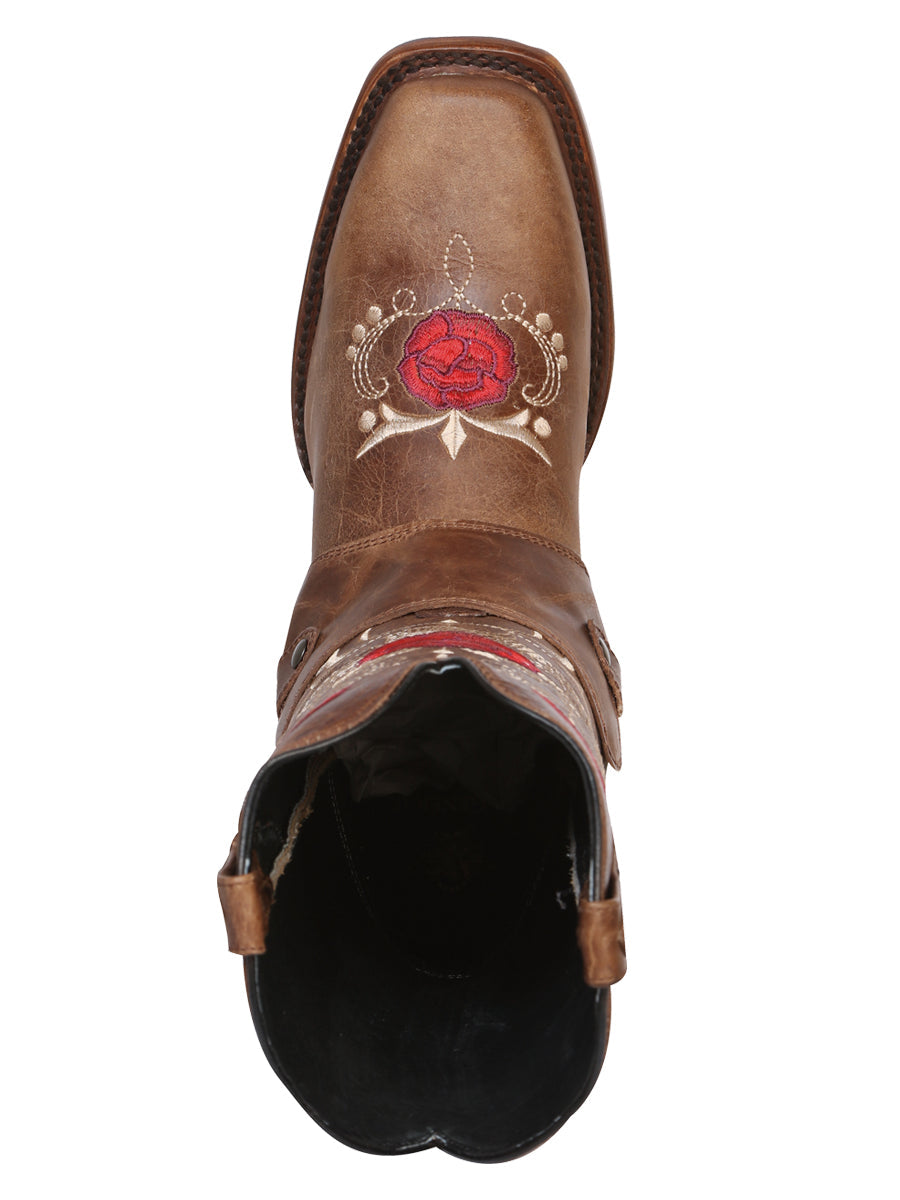 Bota Vaquera de Mujer El General Rodeo en Piel Bovino Color Tan 41783