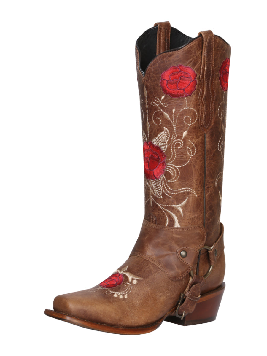 Bota Vaquera de Mujer El General Rodeo en Piel Bovino Color Tan 41783