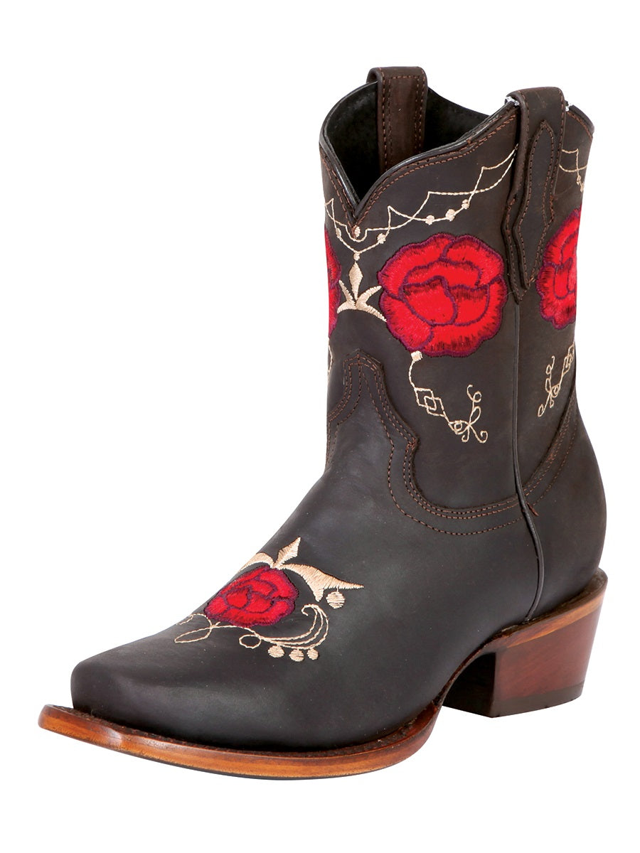 Bota Vaquera de Mujer El General Rodeo en Piel Crazy Color Chocolate 41832