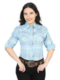 Camisa Vaquera de Mujer El General WR2018-5 Manga Larga Casual en 60% Algodón 40% Poliéster Color Azul 41980