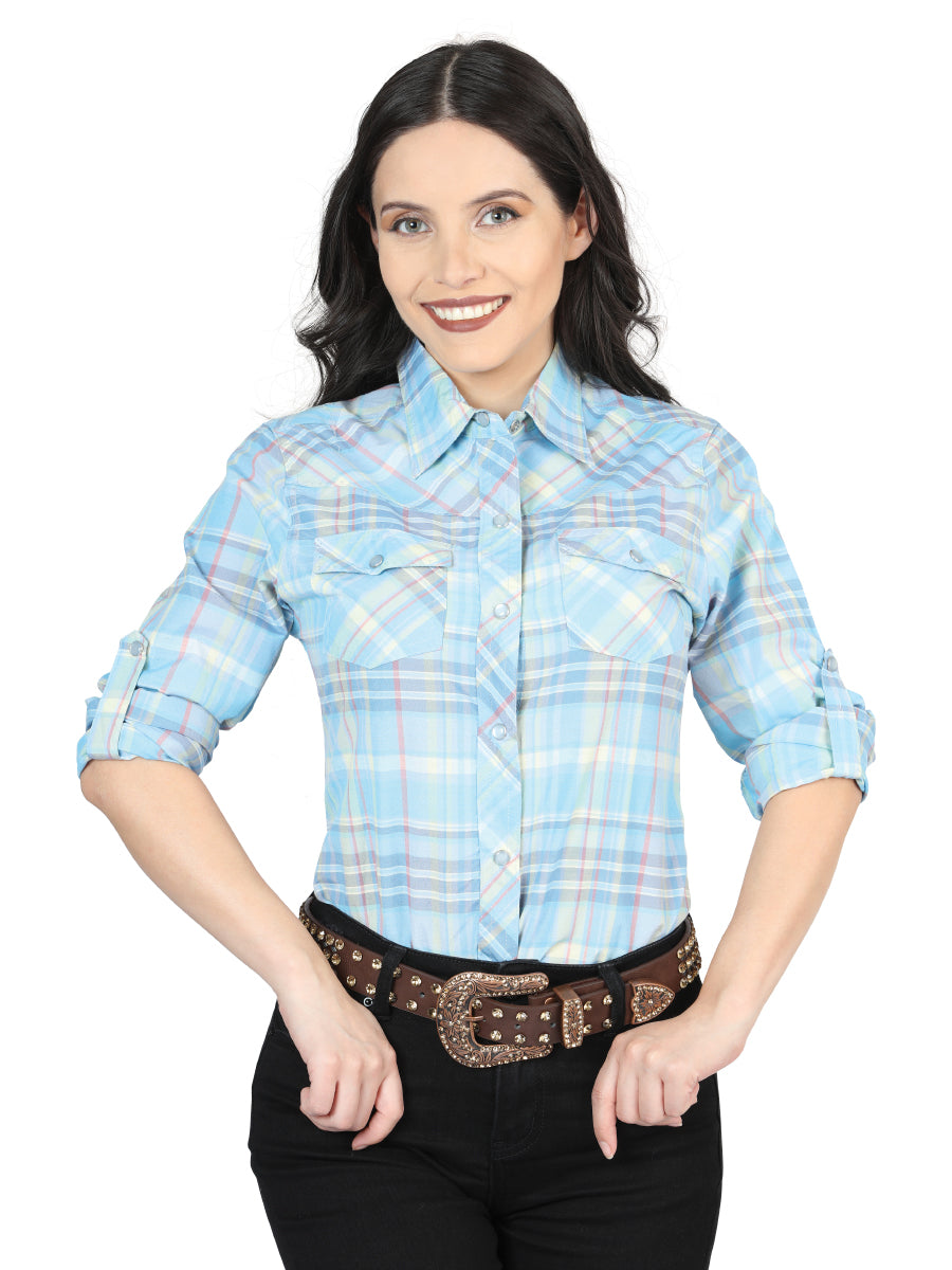 Camisa Vaquera de Mujer El General WR2018-5 Manga Larga Casual en 60% Algodón 40% Poliéster Color Azul 41980