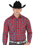 Camisa Vaquera de Hombre El General 2019-83 Manga Larga Casual en 55% Algodón 45% Poliéster Color Rojo 42483
