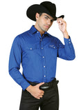 Camisa Vaquera de Hombre El General 2019-106 Manga Larga Casual en 55% Algodón 45% Poliéster Color Azul 42522