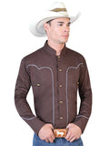 Camisa Vaquera de Hombre El General 2019-107 Charro Casual en 55% Algodón 45% Poliéster Color Café 42529