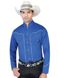 Camisa Vaquera de Hombre El General 2019-107 Charro Casual en 55% Algodón 45% Poliéster Color Azul 42530