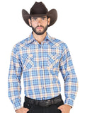 Camisa Vaquera de Hombre El General 2019-111 Manga Larga Casual en 55% Algodón 45% Poliéster Color Azul/Rosa 42542