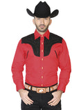 Camisa Vaquera de Hombre El General Ante/bordada 2019-130 Bordada en 55% Algodón 45% Poliéster Color Rojo 42582