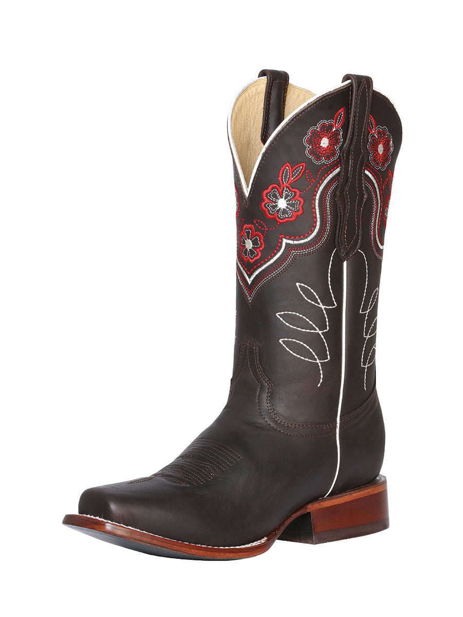 Bota Vaquera de Mujer El General Rodeo en Piel Bovino Crazy Color Chocolate 42981