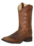 Bota Vaquera Rodeo Hombre El General Piel Crazy Bovino Tan - Modelo 43001