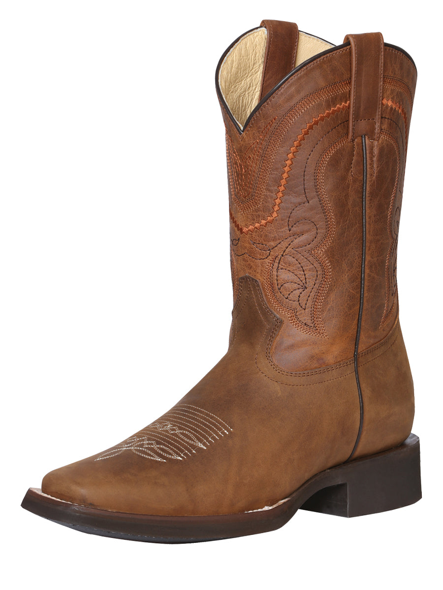 Bota Vaquera de Hombre El General Rodeo en Piel Bovino Crazy Color Tan 43005