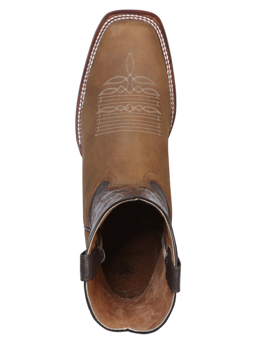 Bota Vaquera de Hombre El General Rodeo en Piel Bovino Crazy Color Tan 43007