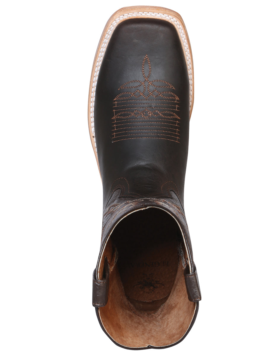 Bota Vaquera de Hombre El General Rodeo en Piel Bovino Crazy Color Chocolate 43010