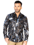 Camisa Vaquera de Hombre El General DE-17 Casual en 100% MODAL Color Negro/Blanco 43119