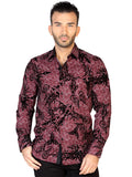 Camisa Vaquera de Hombre El General FL-03 Casual en 100% MODAL Color Vino 43133
