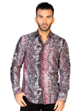 Camisa Vaquera de Hombre El General P-07 Casual en 100% MODAL Color Negro/Vino 43143