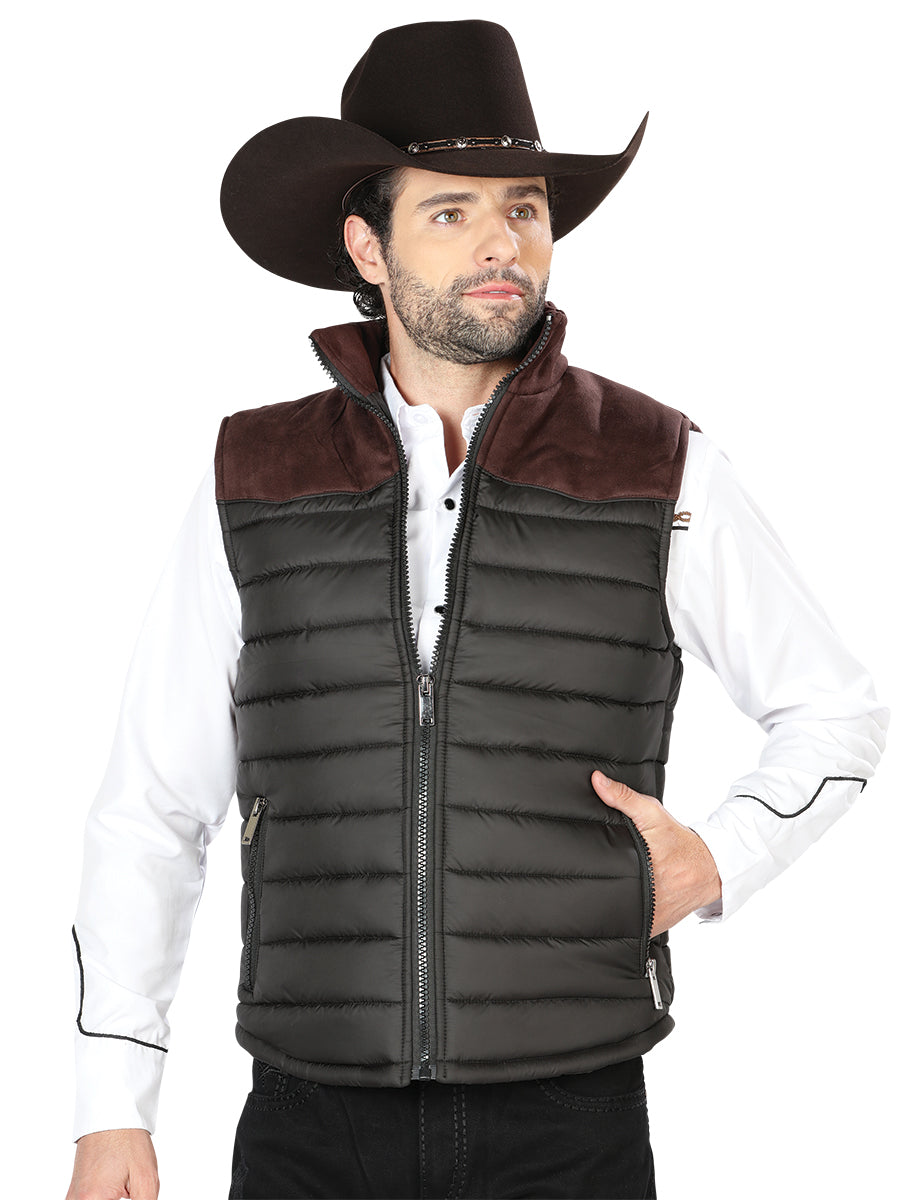 Chaleco de Hombre El General NO.7 en 100% Poliéster Color Negro/Café 43316