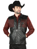 Chaleco de Hombre El General NO.4 en Piel Color Negro/Café 43319