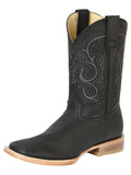 Bota Vaquera Rodeo Hombre 100 Años Piel Crazy Bovino Negro - Modelo 43534