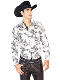 Camisa Vaquera de Hombre El Señor de los Cielos WH-231 Manga Larga Casual en 97% Poliéster 3% Spandex Color Dorado 43571