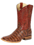 Bota Vaquera Hombre 100 Años Piel Bovino Grabado Caimán Brandy - Modelo 43630