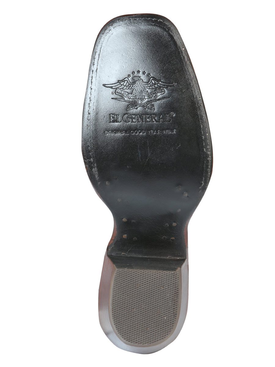 Bota Vaquera de Mujer El General Rodeo en Piel Crazy Color Chocolate 43663