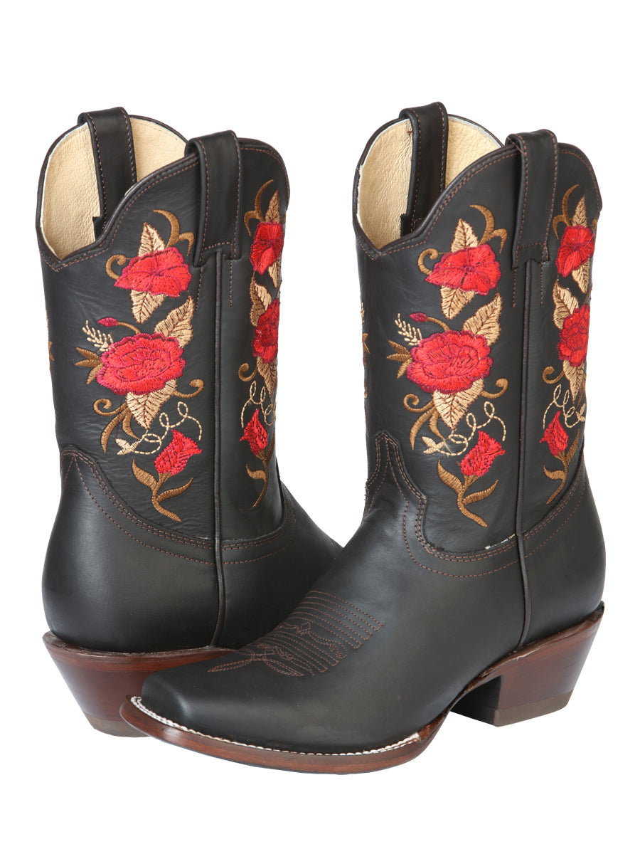 Bota Vaquera de Mujer El General Rodeo en Piel Crazy Color Chocolate 43663