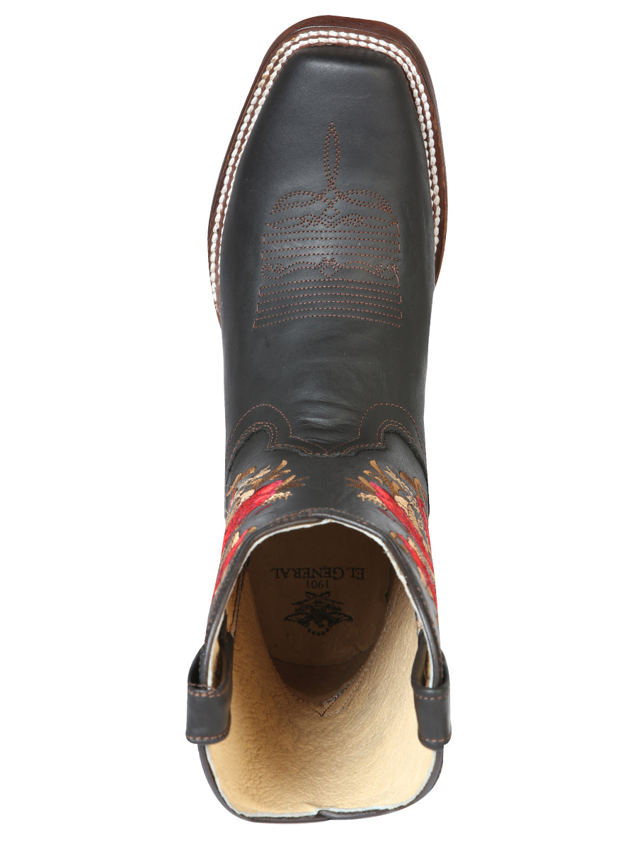 Bota Vaquera de Mujer El General Rodeo en Piel Crazy Color Chocolate 43663