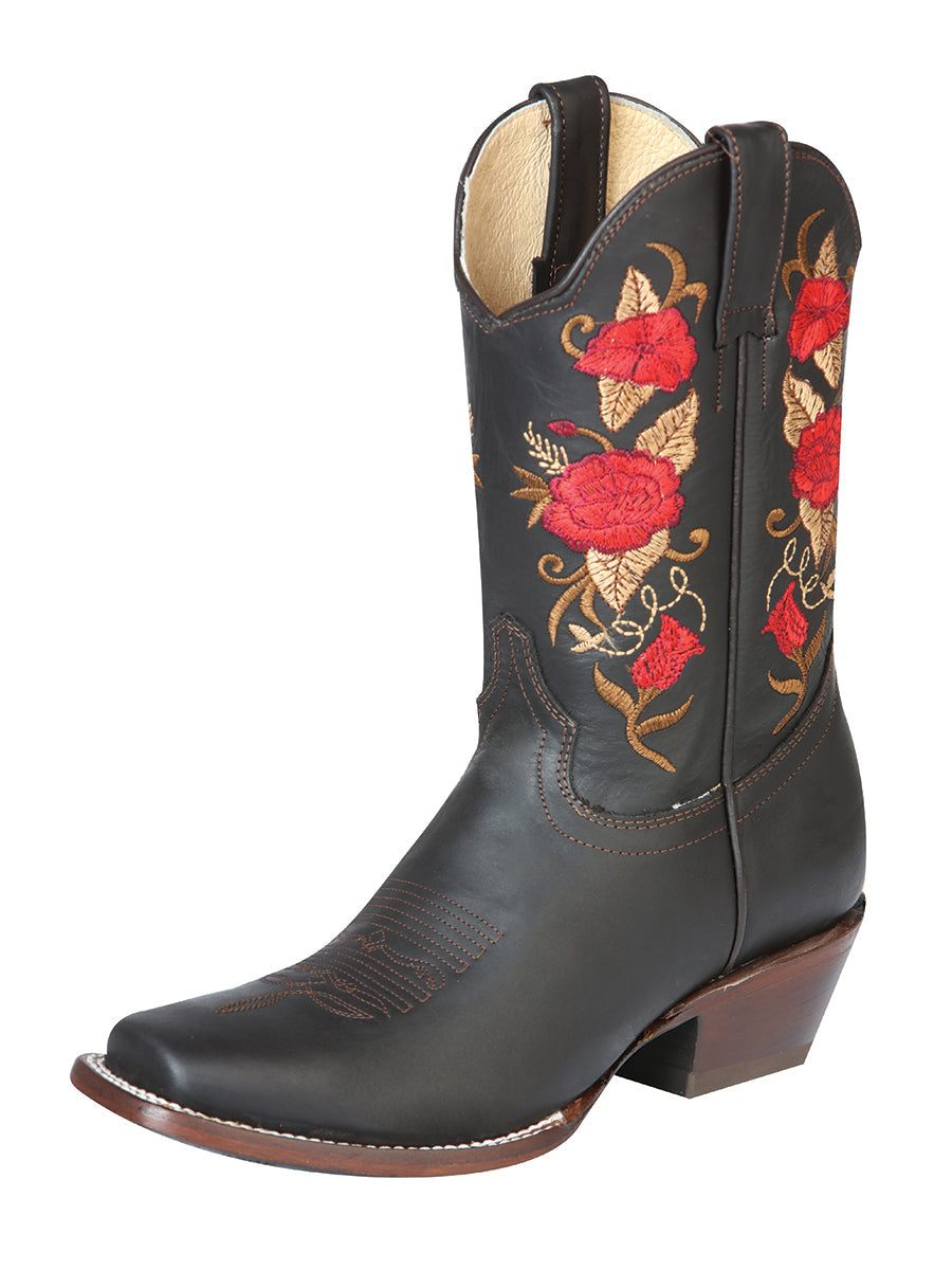 Bota Vaquera de Mujer El General Rodeo en Piel Crazy Color Chocolate 43663