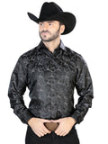 Camisa Vaquera de Hombre El Señor de los Cielos Manga Larga Casual en 100% Microfibra Color Negro 43706
