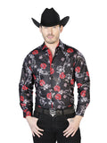 Camisa Vaquera de Hombre El Señor de los Cielos Manga Larga Casual en 100% Poliéster Color Negro 43809