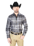 Camisa Vaquera de Hombre El Señor de los Cielos WH7-086 Manga Larga Casual en 100% Poliéster Color Gris 43814
