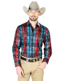 Camisa Vaquera de Hombre El Señor de los Cielos Manga Larga Casual en 97% Poliéster 3% Spandex Color Azul 43851