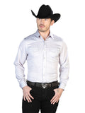Camisa Vaquera de Hombre El Señor de los Cielos Manga Larga Casual en 97% Poliéster 3% Lycra Color Gris 43949