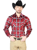 Camisa Vaquera de Hombre El Señor de los Cielos Manga Larga Casual en 97% Poliéster 3% Lycra Color Café/Multicolor 43962