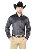 Camisa Vaquera de Hombre El Señor de los Cielos Manga Larga Casual en 97% Poliéster 3% Lycra Color Negro 43966