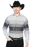 Camisa Vaquera de Hombre El Señor de los Cielos Manga Larga Casual en 97% Poliéster 3% Lycra Color Gris 43988